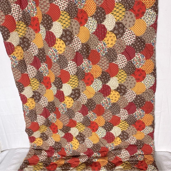 Vintage 70s Boho Brown Orange Yellow Floral Sleeping Bag - Picture 10 of 16